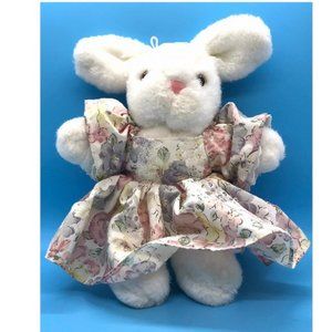 T.L. Toys Plush Easter Rabbit in Dress. 11 inches Tall.